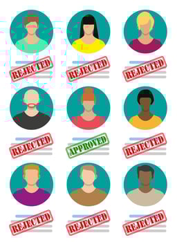 Human resources management concept, searching professional staff, work. Found right resume. Vector illustration in flat style