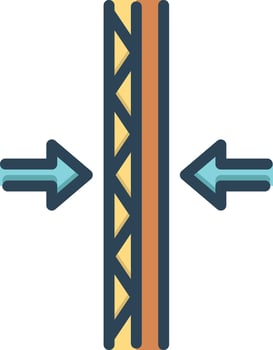 Color icon for thickness vector