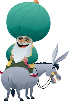 Nasreddin Hodja on White vector