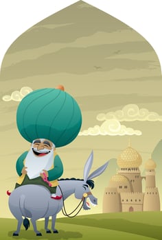 Nasreddin Hodja on Donkey vector