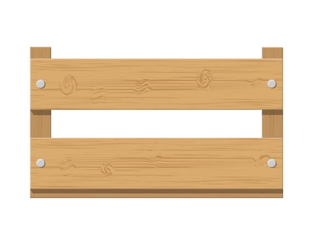 Wooden fruit box. Product drawer front view. Wooden carte for transportation and storage food. Vector illustration in flat style