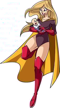 Super Mom with Baby vector