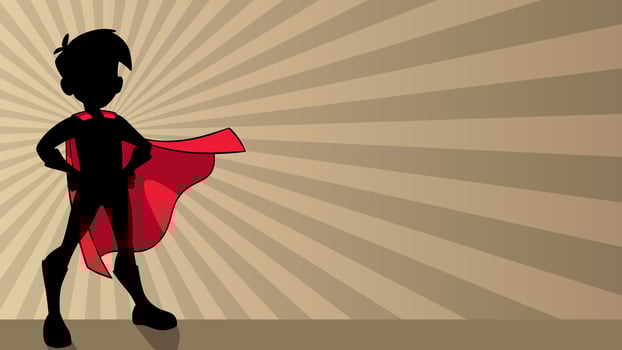 Super Boy Ray Light Silhouette vector
