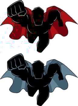 Superhero Coming Silhouette vector