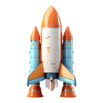 AI generated 3D Rendering of a Space Rocket on Transparent Background - Ai Generated png