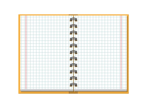 Notebook checked school paper. School, business, education template. Stationery. Office supply. Vector illustration flat style