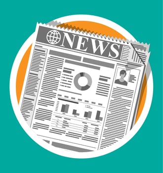Daily newspaper in black and white. News journal design. Pages with various headlines, images, quotes, text and articles. Media, journalism and press. Vector illustration in flat style.