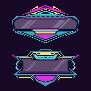 Blank gaming banner logo design. Future style gaming badge logo vector