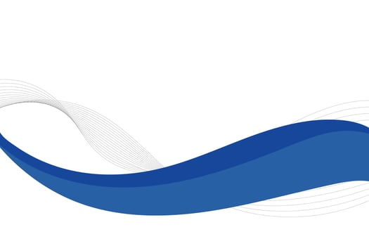 Abstract white background design with blue waves and lines vector