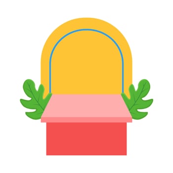 podium stage, background with leaf illustration vector