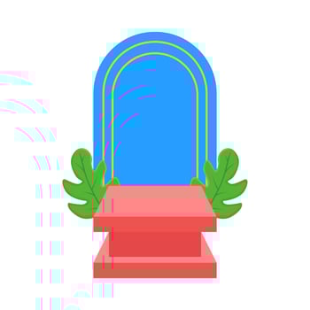 podium stage, background with leaf illustration vector