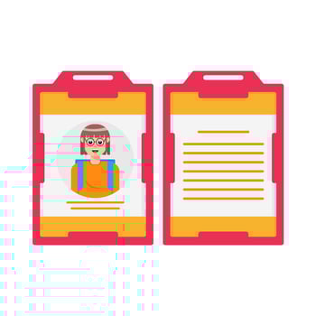 id card front and back view illustration vector