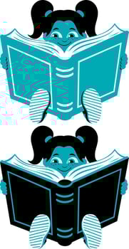 Reading Girl 2 vector