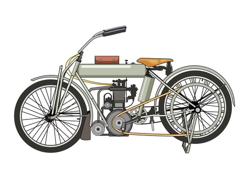 simple white motorbike vector isolated white background for background design.