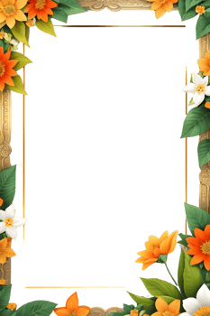 AI generated Green Leaf With Border Frame png