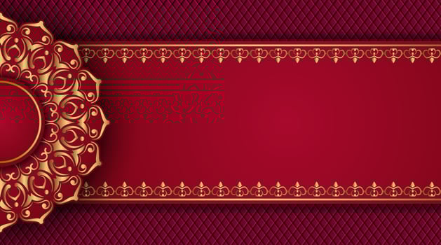 Red luxury background with mandala ornament vector