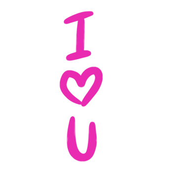 The pink I love you png image for love or Valentine's Day concept.