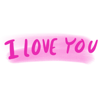 The pink I love you png image for love or Valentine's Day concept.
