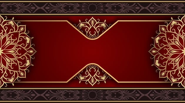 Luxury background with golden mandala ornament vector