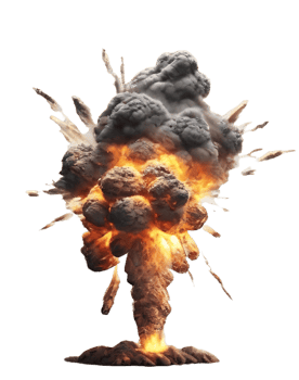 AI generated Boom explosion or blast PNG