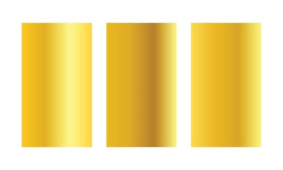 Vector golden gradient pack on white background