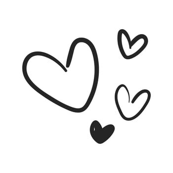 Vector hand drawn heart drawing illustration