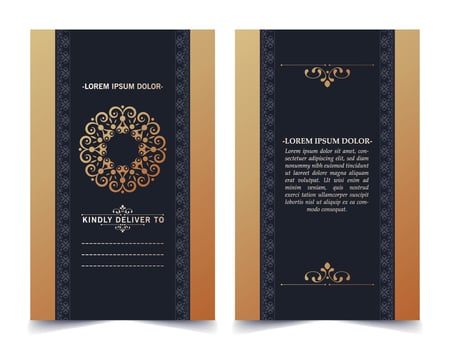 luxury gold emblem invitation card template vector