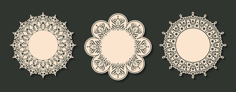 Vector isolated vintage label design with circle frame