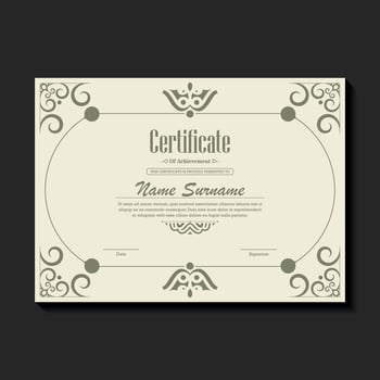 Achievement certificate best award diploma vector