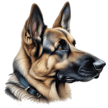 AI generated Color pencil sketch of a German Shepherd. Ai-generated. png
