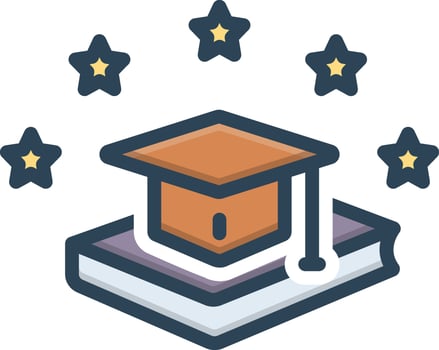 Color icon for graduation vector