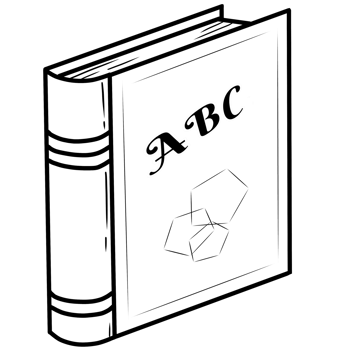 black line art of text book on a  transparent background, coloring book art supply for kids png