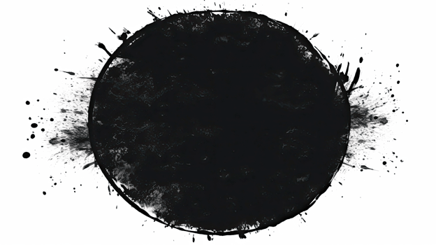 AI generated Hand-Drawn Black Grunge Badge Brush Sticker Isolated on transparent Background png