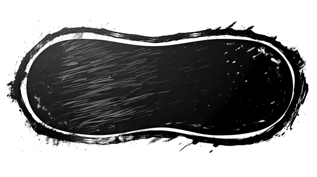 AI generated Hand-Drawn Black Grunge Badge Brush Sticker Isolated on transparent Background png