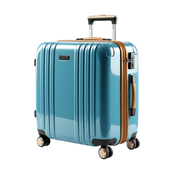AI generated Large travel bag suitcase with wheels and handle isolated on transparent background png