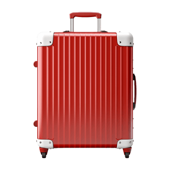 AI generated Large travel bag suitcase with wheels and handle isolated on transparent background png