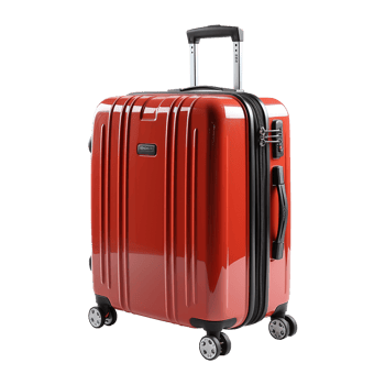 AI generated Large travel bag suitcase with wheels and handle isolated on transparent background png