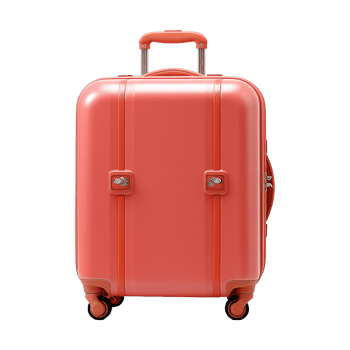 AI generated Large travel bag suitcase with wheels and handle isolated on transparent background png