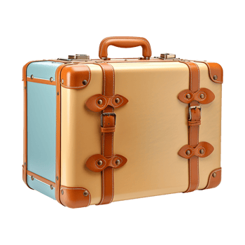 AI generated Large travel bag suitcase with wheels and handle isolated on transparent background png