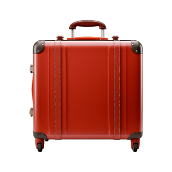 AI generated Large travel bag suitcase with wheels and handle isolated on transparent background png