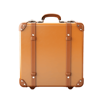 AI generated Large travel bag suitcase with wheels and handle isolated on transparent background png