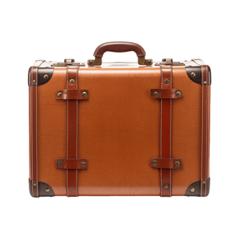AI generated Large travel bag suitcase with wheels and handle isolated on transparent background png