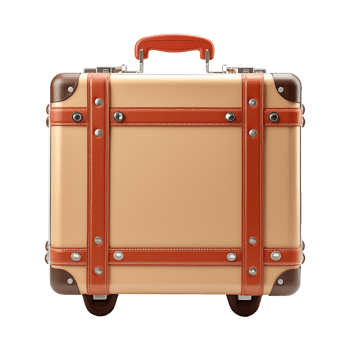 AI generated Large travel bag suitcase with wheels and handle isolated on transparent background png