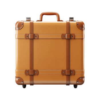 AI generated Large travel bag suitcase with wheels and handle isolated on transparent background png