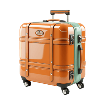 AI generated Large travel bag suitcase with wheels and handle isolated on transparent background png