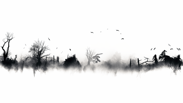 AI generated Spooky fog overlays isolated on transparent background. png