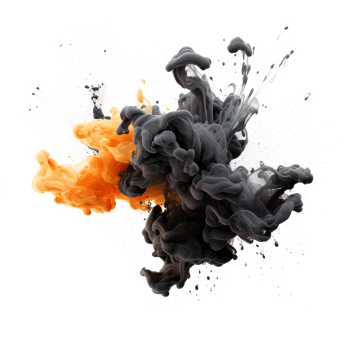 AI generated ink explsion isolated on a transparent background. png