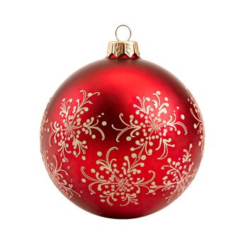 AI generated Vibrant Red Christmas Ornament Ball Isolated on transparent Background png