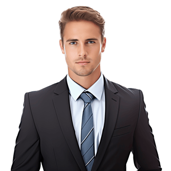 AI generated Business man portrait isolated on transparent background. png