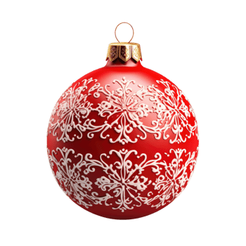 AI generated Vibrant Red Christmas Ornament Ball Isolated on transparent Background png